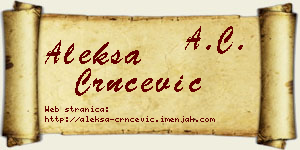 Aleksa Crnčević vizit kartica